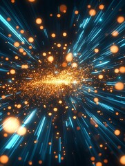 Poster - Vibrant Abstract Energy Burst Depicting Science Fiction Concepts and Innovation : Generative AI