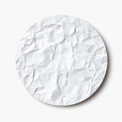 Poster - Crumpled white paper circle texture. (2)