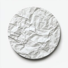 Aufkleber - Round crumpled white paper texture.