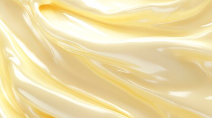 Poster - Elegant Creamy Surface with Subtle Golden Highlights and Soft Smooth Textural Waves : Generative AI