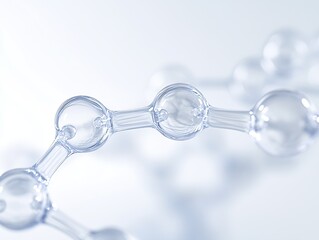 Aufkleber - Close-up of Transparent Molecular Structure with Spheres in Scientific Research Background : Generative AI
