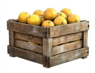 Poster - Fresh oranges in a rustic wooden crate. (2)