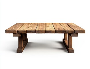 Poster - Rustic wooden table isolated on white background.