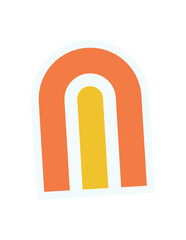 Wall Mural - brutalist geometric shape sticker. modern abstract form with bold colors. minimal icon and element, 
