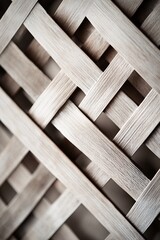 Poster - Diagonal pattern of interlocking wooden slats with repeated square design