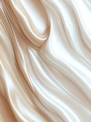 Poster - Flowing Gold and White Satin Silk Texture with Abstract Artistic Design Elements : Generative AI