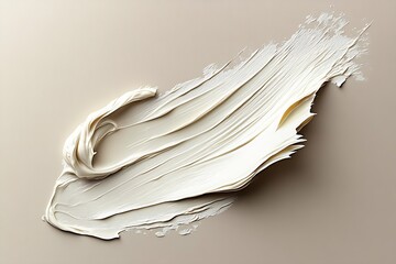 Poster - Artistic Cream Swirl on a Neutral Beige Background for Modern Decor : Generative AI