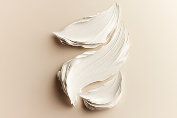 Poster - Swirling White Paint Textures Creating Illusion of Movement in Minimalist Modern Art : Generative AI
