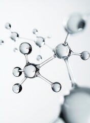 Aufkleber - Intricate Molecular Structure with Transparent Spheres and Stems : Generative AI