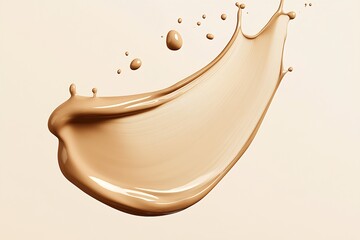 Aufkleber - Creamy fluid art image with swirls of beige highlights artistic elegance and texture : Generative AI