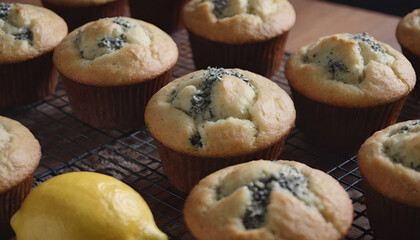 Wall Mural - batch of lemon poppy seed muffins