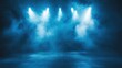 © Almahyra - Dark blue stage with spotlights and fog.