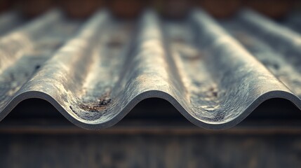 Poster - Close-up view of a wavy slate roof showing age and texture