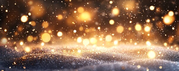 Aufkleber - Golden glitter texture with bokeh lights creating festive christmas background for your projects