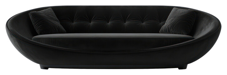 Wall Mural - PNG Modern long oval couch furniture velvet black.