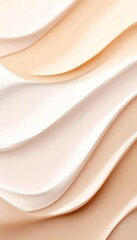 Aufkleber - Soft Beige and Cream Layered Waves and Curves for Calm Background Design : Generative AI