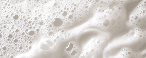 Poster - Abstract pattern of white foam texture background with forming bubbles