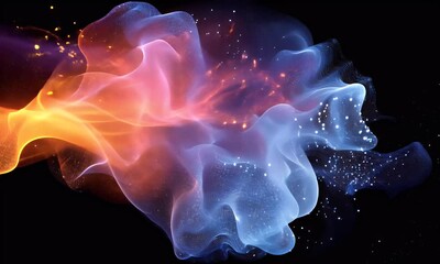 Leinwandbilder - Hand touching futuristic interface, digital, technology, dark background
