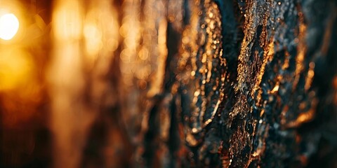 Aufkleber - A close up of a rock with a sun in the background
