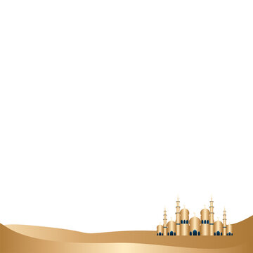 Ramadhan decoration illustration with with mosque