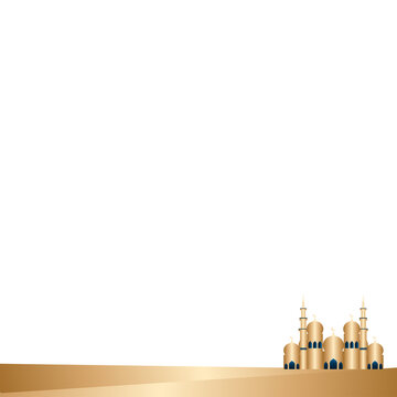 Ramadhan decoration illustration with with mosque
