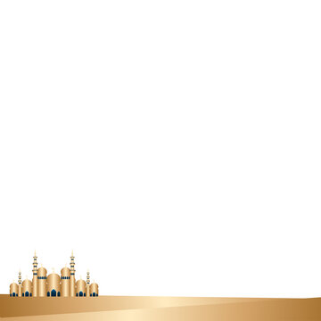 Ramadhan decoration illustration with with mosque