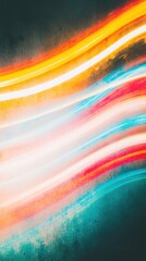 Poster - Vibrant neon light waves intertwine in an abstract design, showcasing rich colors that evoke energy and creativity during a night event