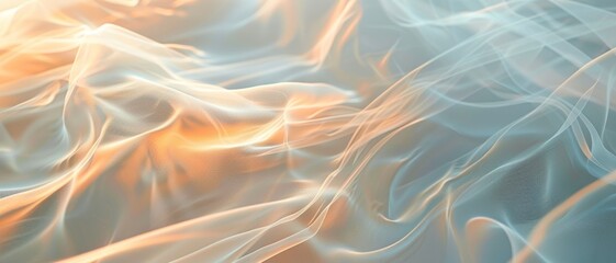 Poster - Ethereal Translucent Texture with Soft Lines Against Hazy Background