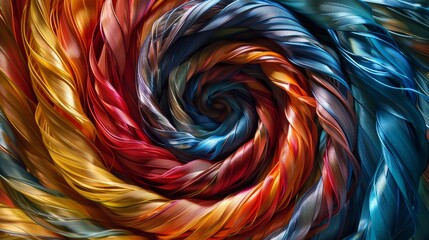 Poster - Vibrant Multicolored Twisted Wire Strands in Beautiful Spiral Design