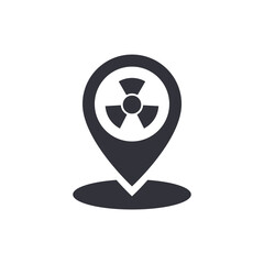 Poster - Radioactive location solid icons, minimalist vector illustration ,simple transparent graphic element .Isolated on white background