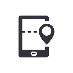 Poster - Phone location solid icons, minimalist vector illustration ,simple transparent graphic element .Isolated on white background