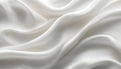 Elegant White Silk Fabric Flowing Soft Light Minimalist Design Background