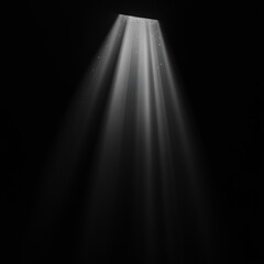 Wall Mural - light beam shining down from above in dark background.