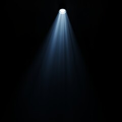 Wall Mural - single spotlight beam in dark room.