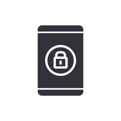 Poster - Mobile login solid icons, minimalist vector illustration ,simple transparent graphic element .Isolated on white background