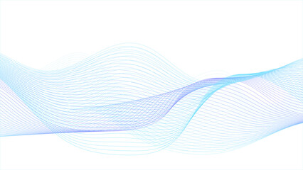 Wall Mural - White wave curve lines banner background design.Flowing lines, wave pattern curve multicolors lines isolated on white background. 
