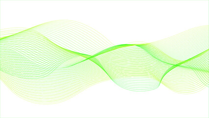 Wall Mural - Abstract stylish green wave background. Abstract green wave curve lines designs on white background