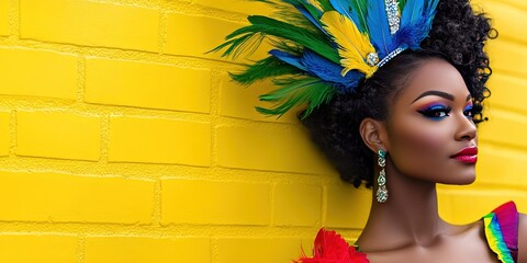 Wall Mural - woman wearing carnival dress 