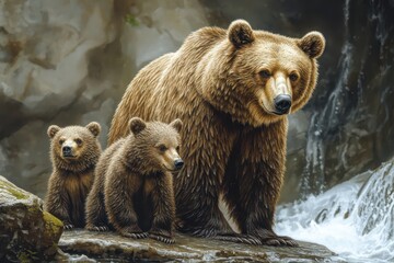 brown bear in the water