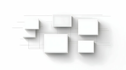 Poster - White Cubes Abstract Background Design