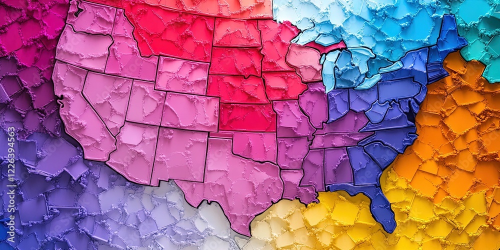 redistricting map of the united states of america - geography and