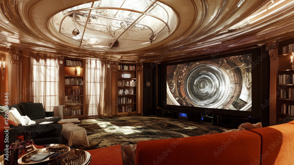 elegant luxury home theater design with opulent seating and built-in ...