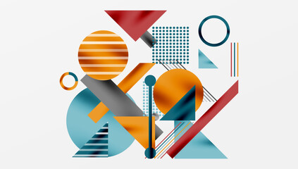 Leinwandbilder - Geometric background showcasing sharp lines, contrasting colors, and minimalistic shapes