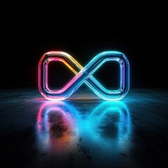 Poster - A symbolic glowing Equal Love Symbol indicating in Pride concept