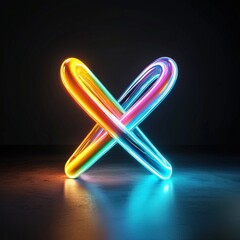 Poster - A symbolic glowing Equal Love Symbol indicating in Pride concept