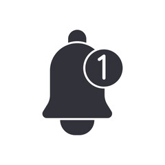 Poster - Bell notification solid icons, minimalist vector illustration ,simple transparent graphic element .Isolated on white background