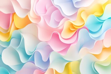 Poster - Colorful Abstract Waves of Soft Pastel Textures and Patterns