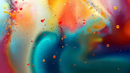 Poster - Vivid abstract liquid colors flowing and interacting in dynamic motion sequence