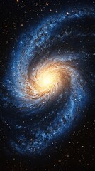 Wall Mural - glowing spiral galaxy with swirling arms of stars and dust in the vastness of space
