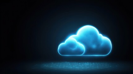 Wall Mural - radiant blue cloud illuminates the dark expanse with an ethereal glow